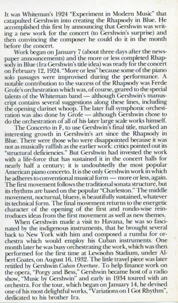 Gershwin* / Saint Louis Symphony Orchestra, Leonard Slatkin, Jeffrey Siegel : Piano Concerto In F ; Rhapsody In Blue, Cuban Overture, Variations On "I Got Rhythm" (Cass, Comp, Quad)