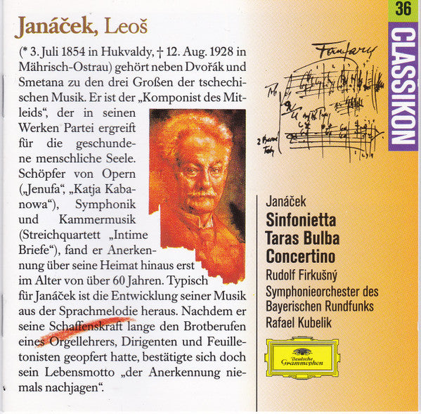 Leoš Janáček - Rudolf Firkušný, Symphonie-Orchester Des Bayerischen Rundfunks, Rafael Kubelik : Sinfonietta • Taras Bulba • Concertino (CD, Comp, RM, PMD)