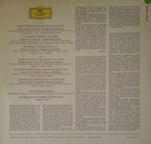 Adolf Scherbaum, Hamburger Barock-Ensemble : Virtuose Trompetenkonzerte (LP, RE)