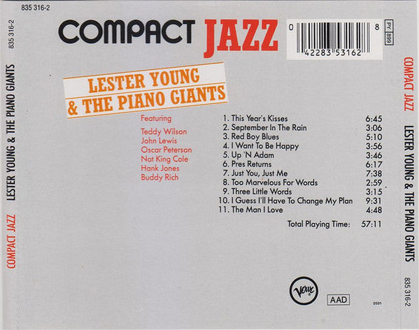 Lester Young : Lester Young & The Piano Giants (CD, Comp)