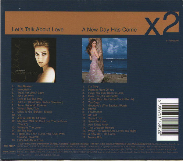 Céline Dion : Let's Talk About Love / A New Day Has Come (Box, Comp + CD, Album, Comp, RE + CD, Album, Comp,)