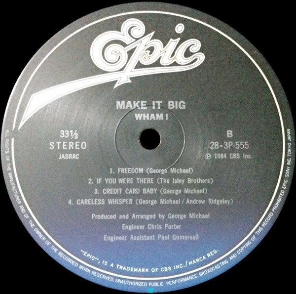 Wham! = ワム！* : Make It Big = メイク・イット・ビッグ (LP, Album)
