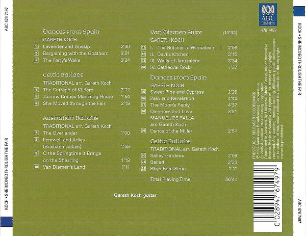 Gareth Koch : She Moved Through The Fair - Folksongs And Ballads For Guitar (CD, Album)