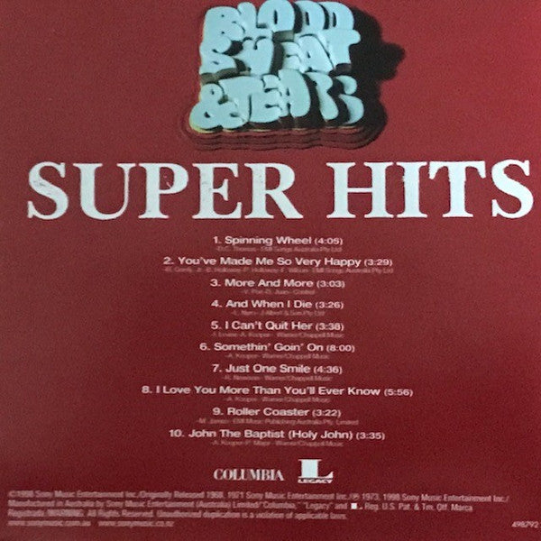 Blood, Sweat And Tears : Super Hits (CD, Comp)