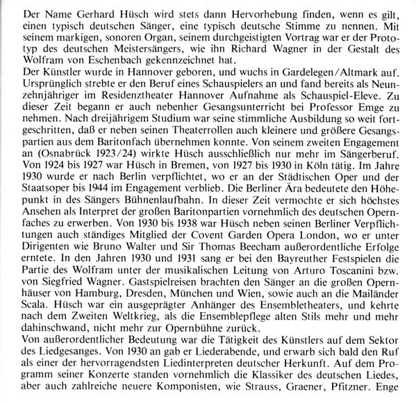 Gerhard Hüsch, Schubert*, Hanns Udo Müller, Gerald Moore : Gerhard Hüsch (1901-1984) Sings Schubert (CD, Mono)