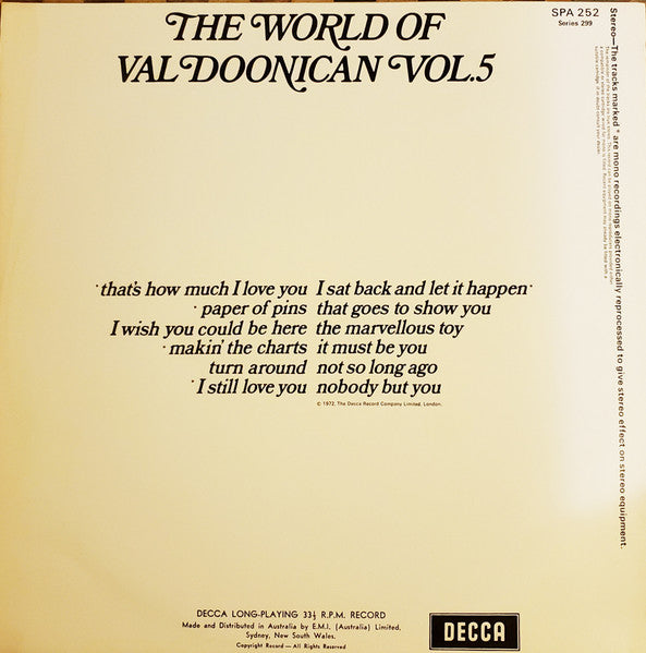 Val Doonican : The World Of Val Doonican Vol. 5 (LP, Comp)