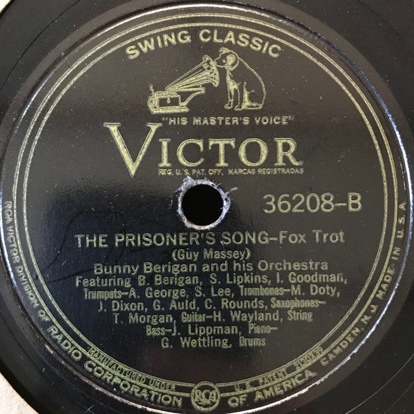 Bunny Berigan & His Orchestra : I Can't Get Started / The Prisoner's Song (Shellac, 12", RP, Ind)