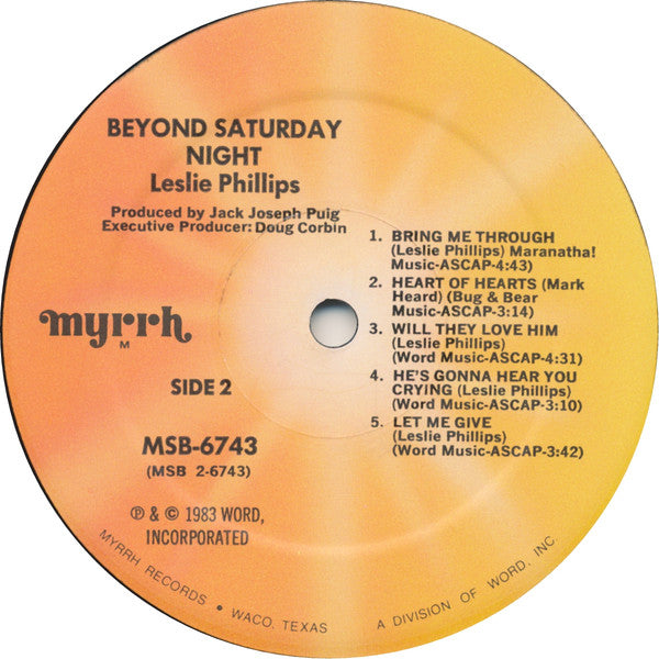 Leslie Phillips : Beyond Saturday Night (LP, Album, Mon)