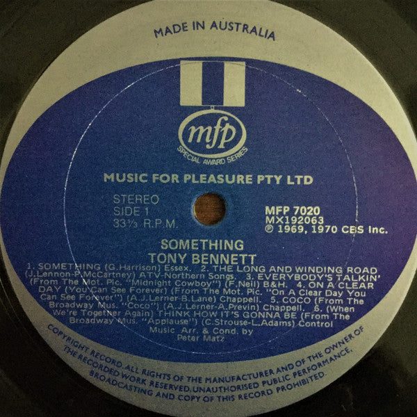 Tony Bennett : Tony Bennett's Something (LP, Album)