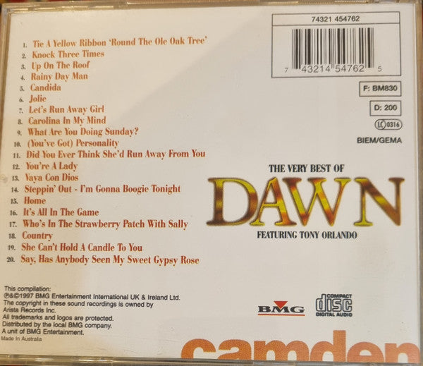 Dawn (5) Featuring Tony Orlando : The Very Best Of Dawn Featuring Tony Orlando (CD, Comp)