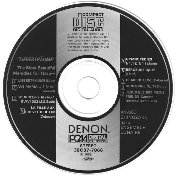 Ayako Shinozaki : Liebesträume. The Most Beautiful Melodies For Harp. (CD, Album)