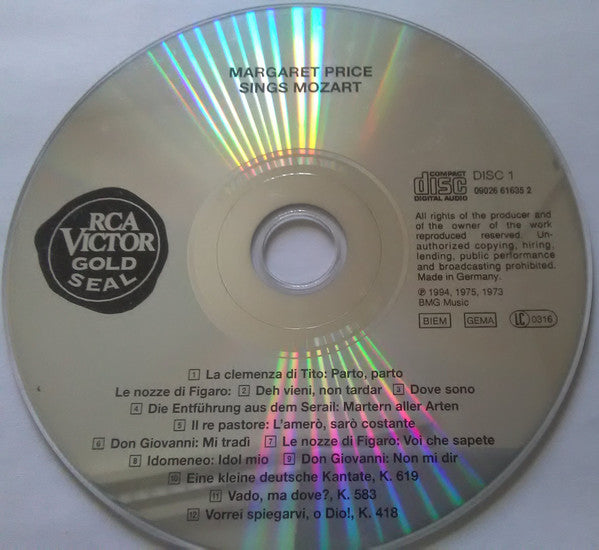 Mozart* - Margaret Price : Margaret Price Sings Mozart (2xCD, Comp, RM)