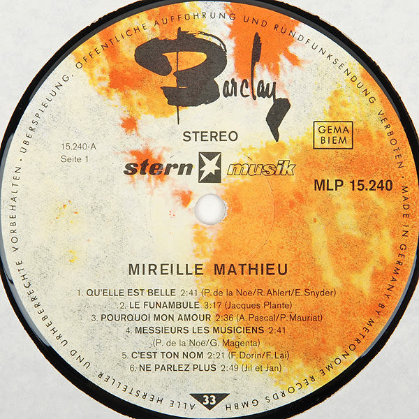 Mireille Mathieu : Mireille Mathieu (LP)