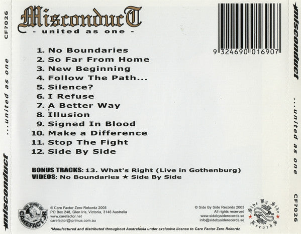 Misconduct : ...United As One (CD, Album, Enh)