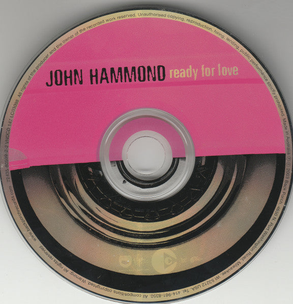 John Hammond* : Ready For Love (CD, Album)