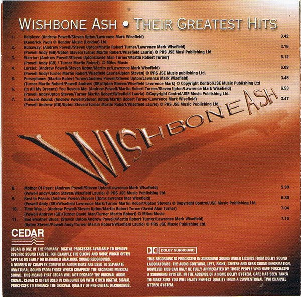 Wishbone Ash : Their Greatest Hits (CD, Unofficial, Dol)