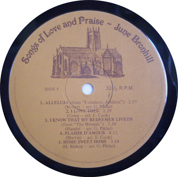 June Bronhill : Songs Of Love And Praise (LP)