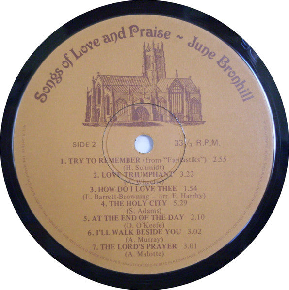 June Bronhill : Songs Of Love And Praise (LP)