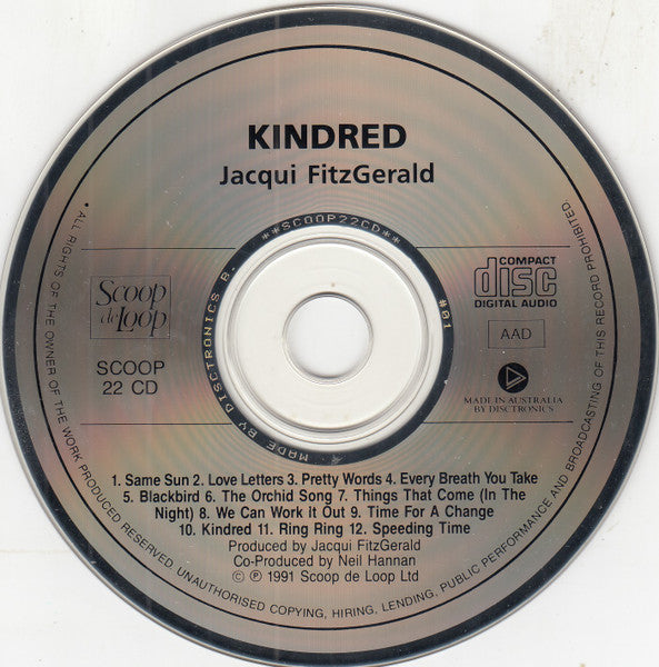 Jacqui Fitzgerald : Kindred (CD, Album)