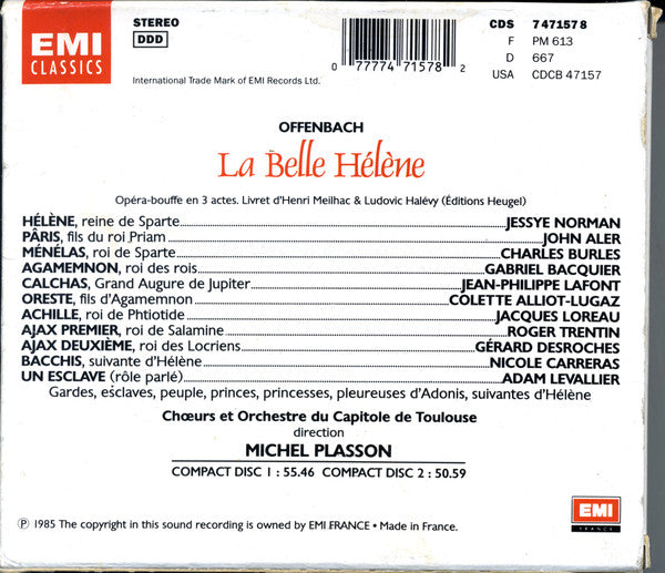 Offenbach* - Jessye Norman, John Aler, Gabriel Bacquier, Jean-Philippe Lafont, Charles Burles, Colette Alliot-Lugaz, Chœur* Et Orchestre Du Capitole De Toulouse*, Michel Plasson : La Belle Hélène (2xCD, Album, RE + Box, Sli)