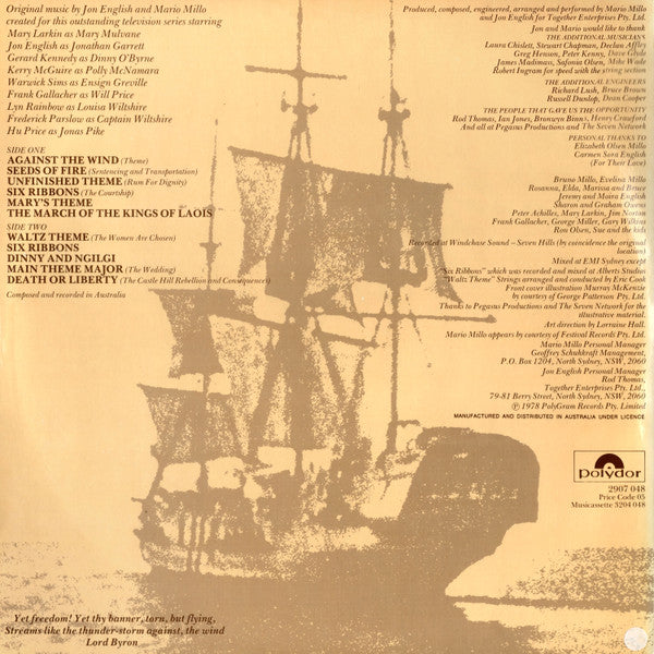Jon English (3) & Mario Millo : (The Original Soundtrack) Against The Wind (LP, Album)