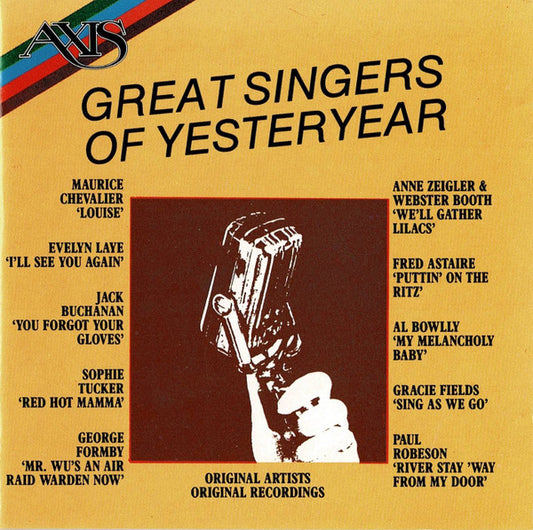 Various : Great Singers Of Yesteryear (CD, Comp, RE)