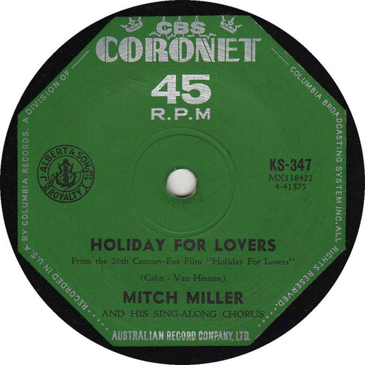 Mitch Miller And His Sing-Along Chorus : Holiday For Lovers (7", Single)