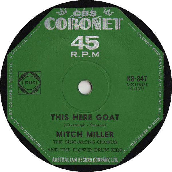 Mitch Miller And His Sing-Along Chorus : Holiday For Lovers (7", Single)