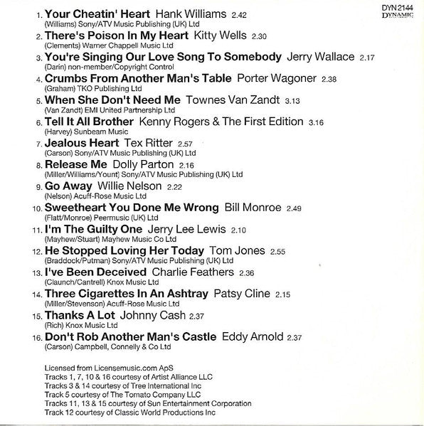 Various : Your Cheatin' Heart (CD, Comp)