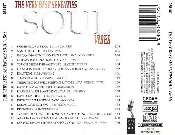 Various : The Very Best Seventies Soul Vibes (CD, Comp)