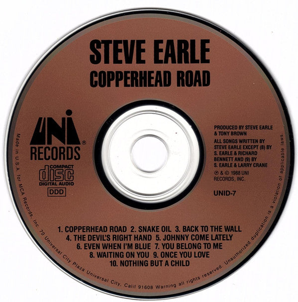 Steve Earle : Copperhead Road (CD, Album)