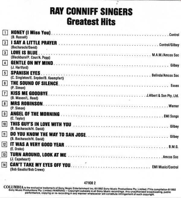Ray Conniff Singers* : Greatest Hits (CD, Comp)