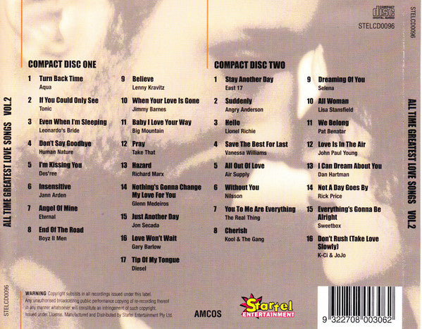Various : All Time Greatest Love Songs Volume 2 (CD, Comp)