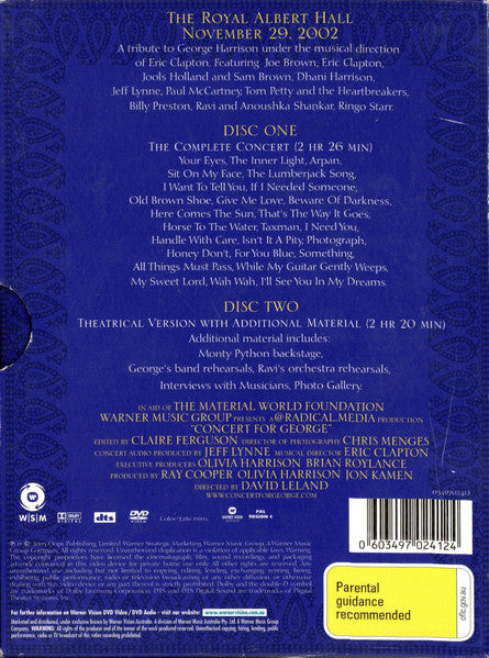 Various : Concert For George (2xDVD-V, PAL, DTS + Box)