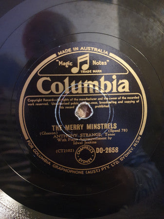 Anthony Strange : To A Miniature / The Merry Minstrels (Shellac, 10")