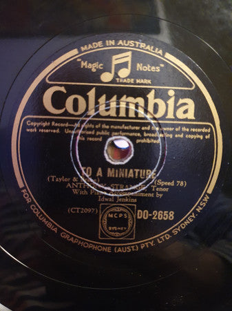 Anthony Strange : To A Miniature / The Merry Minstrels (Shellac, 10")