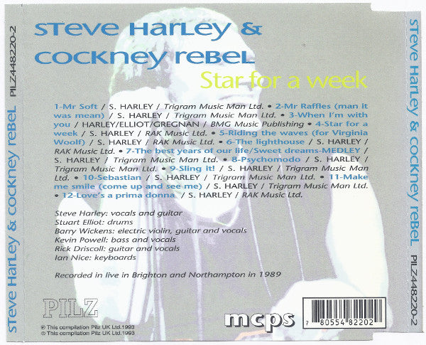 Steve Harley & Cockney Rebel : Star For A Week (CD, Album)