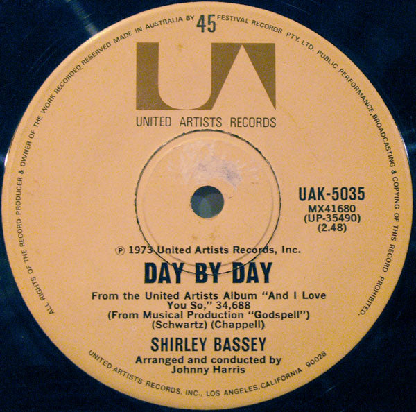 Shirley Bassey : Never, Never, Never / Day By Day (7", Single)