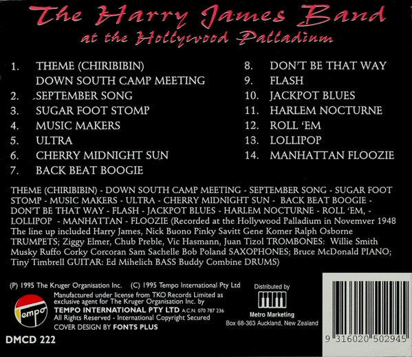 The Harry James Band* : At The Hollywood Palladium (CD, Album)