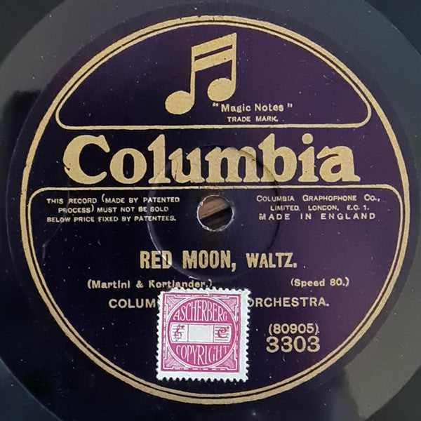 Columbia Dance Orchestra : Wonderful One / Red Moon (Shellac, 10")