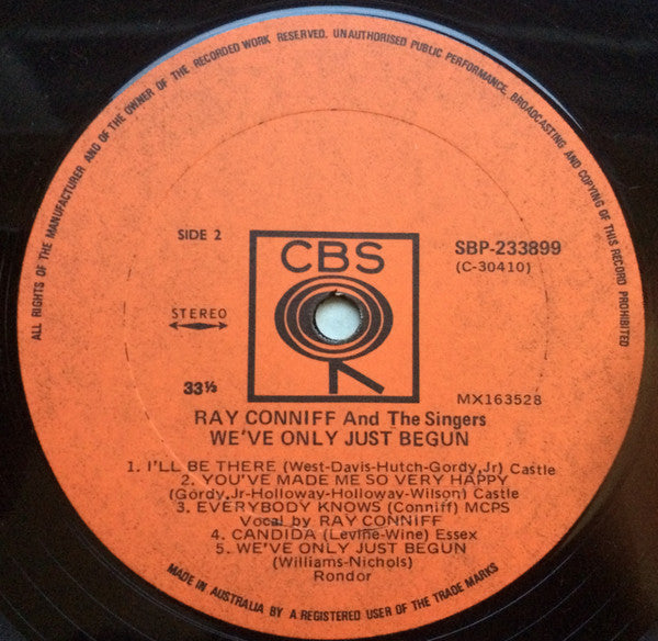 Ray Conniff And The Singers : We've Only Just Begun (LP, Album)