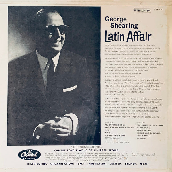 The George Shearing Quintet : Latin Affair (LP, Album, Mono)