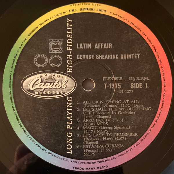 The George Shearing Quintet : Latin Affair (LP, Album, Mono)