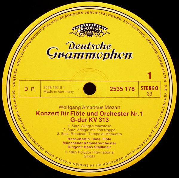 Wolfgang Amadeus Mozart - Hans-Martin Linde, Aurèle Nicolet : Flötenkonzerte (LP, Comp, RE)