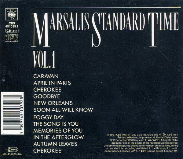 Wynton Marsalis : Marsalis Standard Time Vol. 1 (CD, Album)