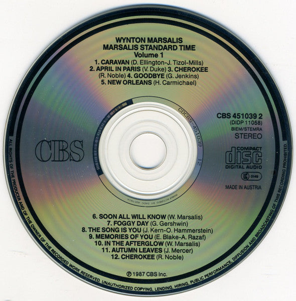 Wynton Marsalis : Marsalis Standard Time Vol. 1 (CD, Album)