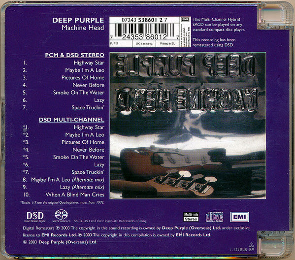 Deep Purple : Machine Head (SACD, Hybrid, Multichannel, Album, Quad, RE, RM)
