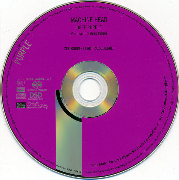 Deep Purple : Machine Head (SACD, Hybrid, Multichannel, Album, Quad, RE, RM)