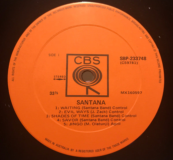 Santana : Santana (LP, Album)
