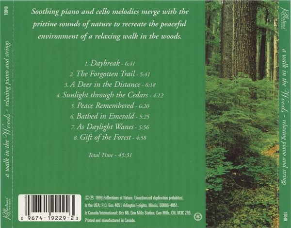Reflections Duet : A Walk In The Woods - Relaxing Piano And Strings (CD, Album, Copy Prot.)
